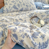 New Floral Double-piece Washed Cotton Quilt Cover  Skin-friendly Breathable Student Dormitory Duvet Covers Without Pillowcases