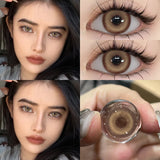 0~-6.00 Natural Korean Lenses 1Pair Colored Contact Lenses Brown Lenses Blue Eye Fashion Lenses