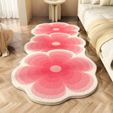 Ikeehome  Irregular Flower Bedside Carpet Cute Girl Long Carpet Three Flowers Creative Living Room Sofa Floor Mat Blanket Soft Foot Pad IG