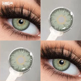 1 Pair Hot Sale Colored Contact Lenses For You Natural Green Lens Yearly Blue Iris Lens Diopters Myopia Degree 0 ~-8.00