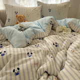 New lace washed cotton bed four-piece set Korean dormitory quilt cover student bed sheet three-piece set