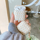 New Silicone Printing Full Screen Flower Metal Keychain Soft Earphone Protective Case For AirPods 1 2 3 4 Pro 2 Protection Cover