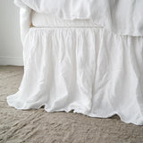 100% Pure Linen Bed Skirt Natural Flax Single/Queen/King Size Bed Sheet Ruffles Non-slip Fitted Sheet Cover Bedspread