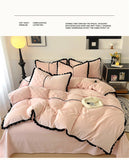 Winter Warm Bedding Set Flannel Duvet Cover for Home Thicken Velvet Queen King Size Luxury Bedroom Decor Quilt Cover Pillowcase