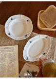 Swallow Oval Plates High-end Household Ceramic Serving Plate Ins White Breakfast Tray Retro Afternoon Tea Dessert Tableware