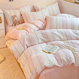 Class A 60S Pure Cotton Bedding Sets Jacquard Cotton Skin Friendly Comforter Cover Set Girl Duvet Cover Set for Queen King Size