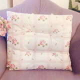 Romantic Pink Rose Printed Chair Cushion Home Decorative Cushion Bedroom Dormitory Square 40x40cm Chair Cushion Pastoral Style