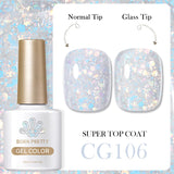 10ml Glitter Sequins Gel Nail Polish Shining Soak Off UV Semi-permanent Varnish Base Top Coat Hard Gel Design