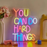 Chi-buy LED Neon U Cand Do Hard Things USB Powered Neon Signs Decor Lamp Signs Birthday Gift Wall Art For Bedroom Room Bar Shop