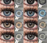1Pair New Color Contact Lenses for Eyes Natural Black Yearly Use Lenses Blue Multicolored Contact Lens Gray Pupils Lens