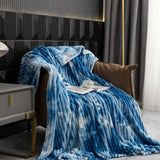 Purple Blanket for Winter Tie Dyeing Warm manta Single/Queen/King High Quality 300gsm Plaids for Sofa Thow Blanket