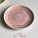 Ceramic Round Shape Floral Plates Dinner Sets Large Capacity Large Plate Dessert Salad Plate Beautiful Table Tableware Services