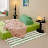 Korean Runner Rug Striped Butterfly Print Bedroom Bedside Rug Simple Advanced Ins Soft Home Decoration Coffee Table Mat