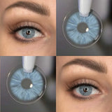 Blue Color Contact Lenses 14.2mm Small Pupil Yearly Disposable Eye Enlargement Lenses for Party Eyes Makeup