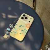 Cute IMD Bling Blue Foil Fish Phone Case for IPhone 15 16 Pro Max 17 Promax 14 Pro Max Shockproof Fish Soft Back Funda Cover