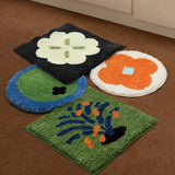 Tufting Seat Mat Soft Round Square Floral Splash Firework Floor Chair Sofa Cushion Pad Home Office Chic Cozy Decor 40x40cm