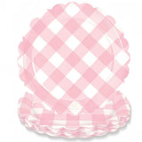 Cute Pink Checkered Party Supplies Napkin Food Grade Tableware Set DIY Thicken Disposable Tableware for 25 Guests