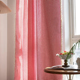 Red White Plaid Curtains Blackout Check Pattern Rod Pocket for Living Room Bedroom Christmas Decoration Semi Sheer Window Drapes