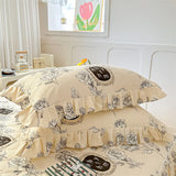 100% Cotton Pillowcase Skin-friendly Pillow Cover 2pcs Rectangle Pillowslip Floral Style Pillowsham 48x74cm Pillow Case