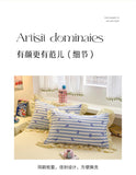 Black Lace Ruffles Korean Bow Decor Bedding Set Duvet Cover Pillowcase Washed Cotton Four-Piece Sets Soft Quilt Cover Bed Sheet