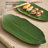 Japanese Bamboo Leaf Shaped Ceramic Tableware Rectangular Sashimi Sushi Plate Home Kitchen Accessories for Plates and