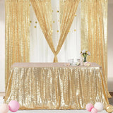 Gold Sequin Rectangle Table Cover Sparkly Fabric Table Cloth for Birthday Wedding Party Holiday Baby Shower Christmas Decoration
