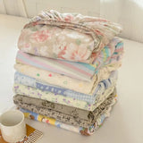 Spring/Summer 2025 Single Item Bed Hat Class A Cloud-sensing Cotton Double-layer Yarn Mattress Cover Printed Cartoon Bedspread