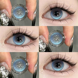 2PCS Contact Lenses Colored Lenses for Eyes with Diopters Green Natural Lenses Cosmetics Beauty Pupils Yearly