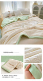 Simple Waffle Blanket Home Summer Quilt Cooling Blanket Nap Air Conditioner Student Dormi Single Double Green Pink Throw Blanket