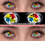 1 Pair Cosplay Crazy White Contact Lenses Colored Contact Lenses Anime Makeup Black Eye Lenses Yearly Halloween Lenses