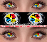 2Pcs Cosplay Colored Contact Lenses Crazy Red Eye Lenses Anime Purple Eyes Contacts Halloween Lenses for Beauty Makeup
