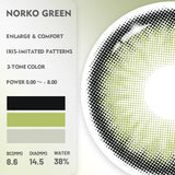 Natural Green Colored Contact Lenses, Soft Eye Contacts for Y2K Makeup, Cosmetics & Eyelashes, Trendy Daily Wear