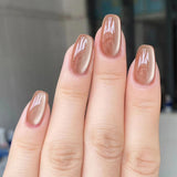 24Pcs Simple French Fake Nail with Gradient White Design Short Square Head False Nails Wearable Finished Manicure Press on Nails