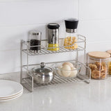 Kitchen Countertop Storage Rack Spice Shelf Versatile Stainless Steel Storage Basket for Bathroom Toiletries Cup Organizer Racks
