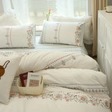 3-piece 100% cotton bedding set Bohemian style duvet cover and 2pcs pillowcases (no padding), suitable for bedroom guest room