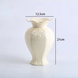Ceramic Flower Vase For Wedding Festival Hotel Living Room Home Dining Table Decor,Luxury Bas-relief Plant Pot