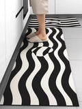 Kitchen Carpet Waterproof Oil-proof PVC Leather Washable Floor Mats Long Strip Runner Kitchen Rug Home Decoration Tappeto Cucina