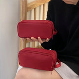 New Minimalist Japanese Style Large Capacity Nylon Pencil Case Multifunctional Stationery Storage Bag For Office School Adults