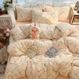 New Student Season Item Quilt Cover  A Fresh and Oxygen-rich Double-layer Gauze Printed Duvet Cover Skin-friendly Bedding