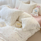 Princess Style Bedding Sets Ruffle Lace Bow Quilt Cover Romantic Print Bedclothes Home Decor Woman Girl Bedroom Duvet Cover 4pcs