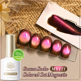 10ml Leopard Cat Magnetic Eye Gel Nail Polish Autumn Night Coffee Brown Glass Beads Soak Off UV LED Manicure Nail Ar