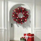Luxurious Artificial Christmas Wreath  All-Weather Indoor/Outdoor Door,Tabletop Decoration-Plastic Holiday Wreath for Xmas Tree