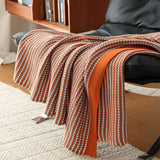 American Knitted Throw Blanket Casual Sofa Decorative Cover Modern Stripes Nap Blanket Bed Cover Cozy Boho Camping Travel Shawl