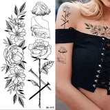 Rose Flower Skin Tattoo Stickers Blossom Flase Tattoos for Body Apart Leg Arms Neck Back Temporary & Removable Flower Tattoos