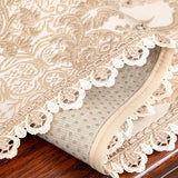 European Court Table Runner with Tassels Exquisite Long Pointed Tablecloth for Living Room Banquet Wedding Party Dining Decor