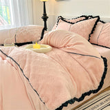 Winter Warm Bedding Set Flannel Duvet Cover for Home Thicken Velvet Queen King Size Luxury Bedroom Decor Quilt Cover Pillowcase