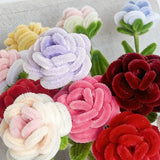 7Pcs artificial roses Valentine’s Day Gifts for and Wife Girlfriend Chenille Handmade Stems Twist Sticks DIY Fake Flowers