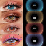 Eye Eyes Color Contacts Colored Contact Lenses Lens Small Pupil Fashion Parties Blue Red 2Pcs 6 Months Half Year Use