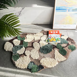 Irregular Tufted Moss Forest Bedroom Rug Green Plant Forest Door Bedside Mat Fluffy Foot Carpet Floor Safety Pad Home Room Decor