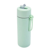 Stainless Steel Thermos Mug, Large Capacity, Portable Silicone Handle with Straw, American Large Capacity, WATER BOTTLE, 650ml